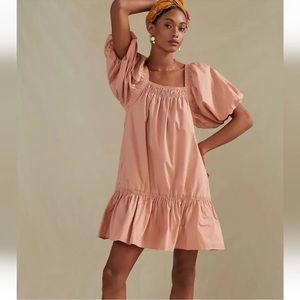 Magali Pascal by Anthropologie puff sleeve tunic dress in peach size XS